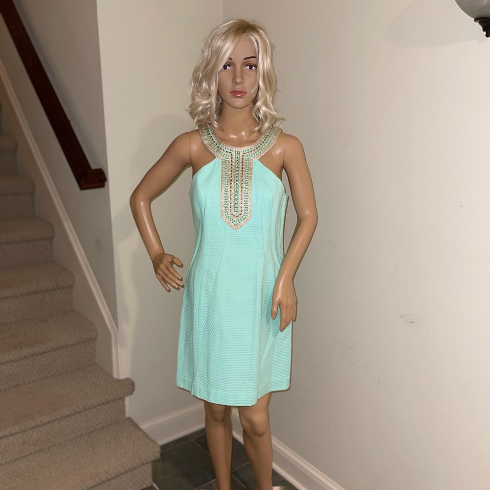 Light Blue Lilly Pulitzer other Gold Beaded Collar